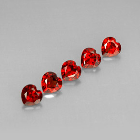 Pedras preciosas de granada almandina vermelho natural de  ct, formato de coração, VVS-VS