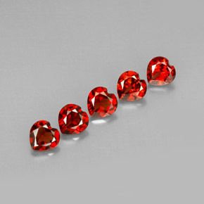 Pedras preciosas de granada almandina vermelho natural de  ct, formato de coração, VVS-VS