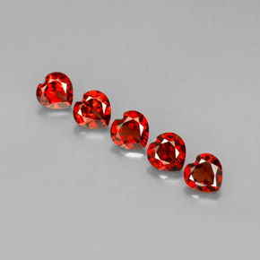 Pedras preciosas de granada almandina vermelho natural de  ct, formato de coração, VVS-VS