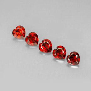 Pedras preciosas de granada almandina vermelho natural de  ct, formato de coração, VVS-VS