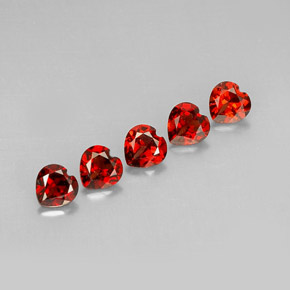 Pedras preciosas de granada almandina vermelho natural de  ct, formato de coração, VVS-VS