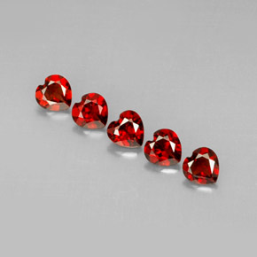Pedras preciosas de granada almandina vermelho natural de  ct, formato de coração, VVS-VS