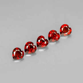 Pedras preciosas de granada almandina vermelho natural de  ct, formato de coração, VVS-VS