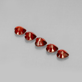 Pedras preciosas de granada almandina vermelho natural de  ct, formato de coração, VVS-VS