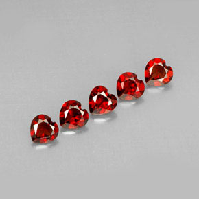 Pedras preciosas de granada almandina vermelho natural de  ct, formato de coração, VVS-VS