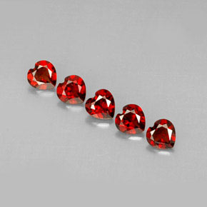 Pedras preciosas de granada almandina vermelho natural de  ct, formato de coração, VVS-VS