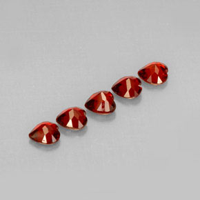 Pedras preciosas de granada almandina vermelho natural de  ct, formato de coração, VVS-VS