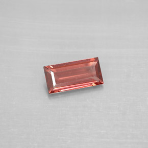 Granada almandina vermelho natural 0,84ct, baguete, VVS-VS