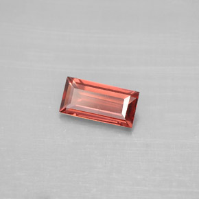 Granada almandina vermelho natural 0,84ct, baguete, VVS-VS