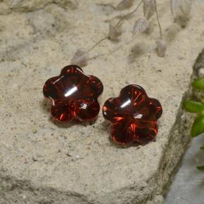 Pedras preciosas de granada almandina vermelho natural de 3,47 ct, corte flor, translúcido