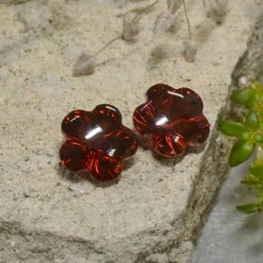 Pedras preciosas de granada almandina vermelho natural de 3,47 ct, corte flor, translúcido