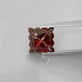 Granada almandina vermelho natural 3,15ct, transparente, transparente/translúcido