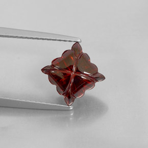 Granada almandina vermelho natural 3,15ct, transparente, transparente/translúcido