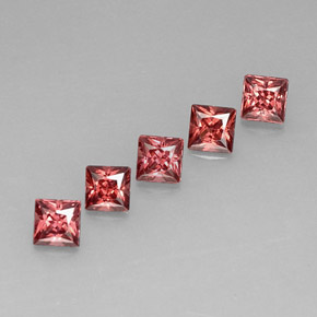 Pedras preciosas de granada almandina vermelho natural de  ct, quadrado, VVS
