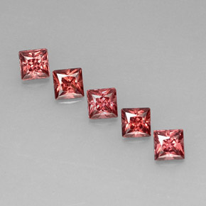 Pedras preciosas de granada almandina vermelho natural de  ct, quadrado, VVS