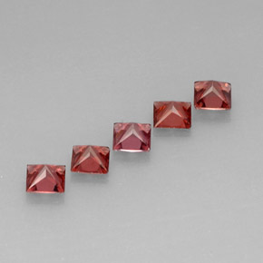 Pedras preciosas de granada almandina vermelho natural de  ct, quadrado, VVS