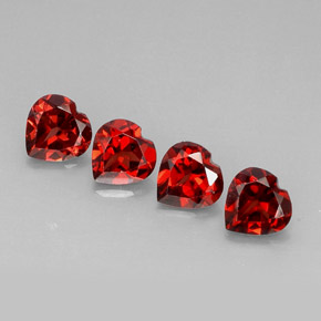 Pedras preciosas de granada almandina vermelho natural de  ct, formato de coração, VVS-VS