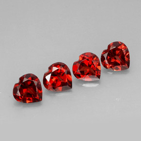Pedras preciosas de granada almandina vermelho natural de  ct, formato de coração, VVS-VS