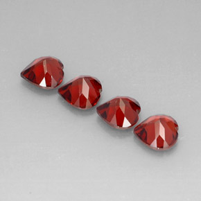 Pedras preciosas de granada almandina vermelho natural de  ct, formato de coração, VVS-VS