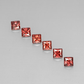 Pedras preciosas de granada almandina vermelho natural de  ct, quadrado, VVS-VS