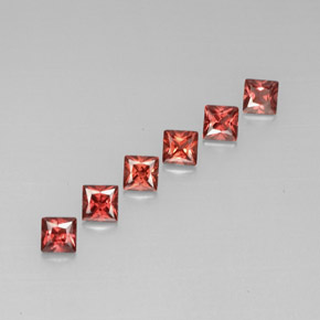 Pedras preciosas de granada almandina vermelho natural de  ct, quadrado, VVS-VS