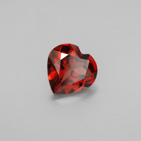 Granada almandina vermelho natural 1,31ct, formato de coração, VVS-VS