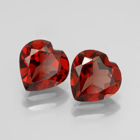 Pedras preciosas de granada almandina vermelho natural de  ct, formato de coração, VVS-VS