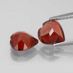Pedras preciosas de granada almandina vermelho natural de  ct, formato de coração, VVS-VS