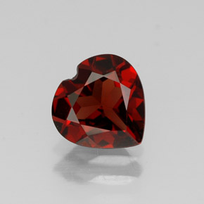Granada almandina vermelho natural 1,37ct, formato de coração, VVS