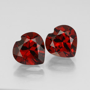 Pedras preciosas de granada almandina vermelho natural de  ct, formato de coração, VVS-VS