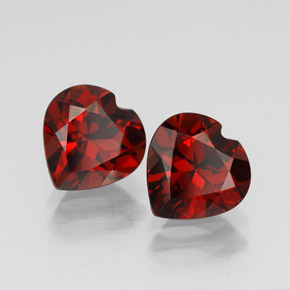Pedras preciosas de granada almandina vermelho natural de  ct, formato de coração, VVS-VS