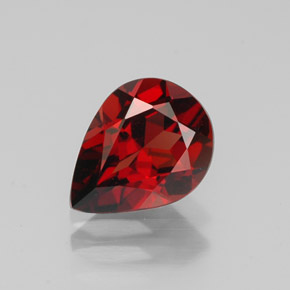 Granada almandina vermelho natural 1,84ct, formato de pêra, VS