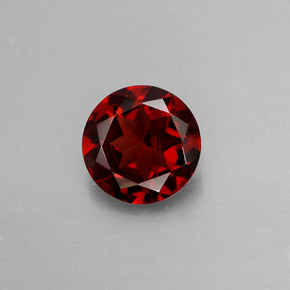 Granada Almandina Vermelho escuro Natural 1.24ct, Corte Redondo, VVS-VS
