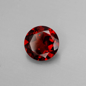 Granada Almandina Vermelho escuro Natural 1.24ct, Corte Redondo, VVS-VS