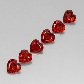 Pedras preciosas de granada almandina vermelho natural de  ct, formato de coração, VVS-VS