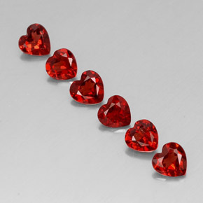 Pedras preciosas de granada almandina vermelho natural de  ct, formato de coração, VVS-VS