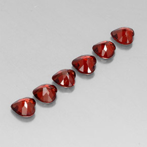 Pedras preciosas de granada almandina vermelho natural de  ct, formato de coração, VVS-VS