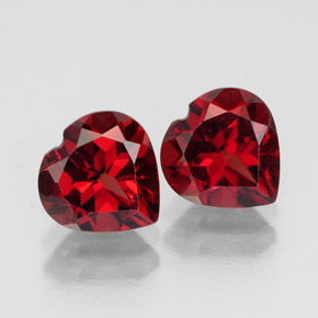 Pedras preciosas de granada almandina vermelho natural de  ct, formato de coração, VS