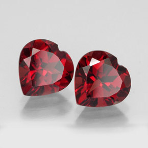 Pedras preciosas de granada almandina vermelho natural de  ct, formato de coração, VS