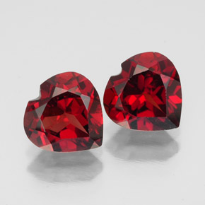 Pedras preciosas de granada almandina vermelho natural de  ct, formato de coração, VVS-VS
