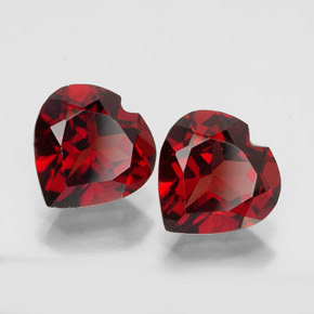 Pedras preciosas de granada almandina vermelho natural de  ct, formato de coração, VVS-VS
