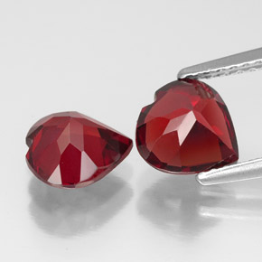 Pedras preciosas de granada almandina vermelho natural de  ct, formato de coração, VVS-VS