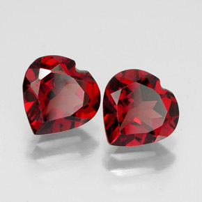 Pedras preciosas de granada almandina vermelho natural de  ct, formato de coração, VVS-VS