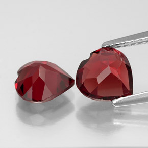 Pedras preciosas de granada almandina vermelho natural de  ct, formato de coração, VVS-VS
