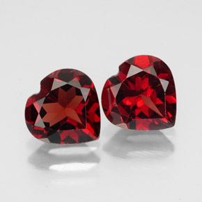Pedras preciosas de granada almandina vermelho natural de  ct, formato de coração, VVS-VS