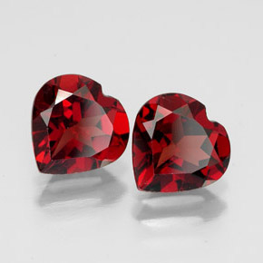 Pedras preciosas de granada almandina vermelho natural de  ct, formato de coração, VVS-VS