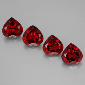 Pedras preciosas de granada almandina vermelho natural de  ct, formato de coração, VVS-VS