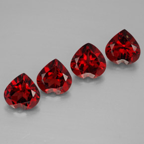 Pedras preciosas de granada almandina vermelho natural de  ct, formato de coração, VVS-VS