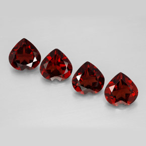 Pedras preciosas de granada almandina vermelho natural de  ct, formato de coração, VVS-VS