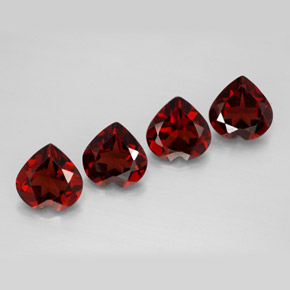 Pedras preciosas de granada almandina vermelho natural de  ct, formato de coração, VVS-VS